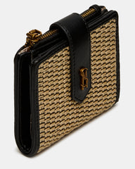 JEM STRAW WALLET BLACK/NATURAL